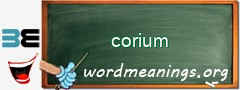 WordMeaning blackboard for corium